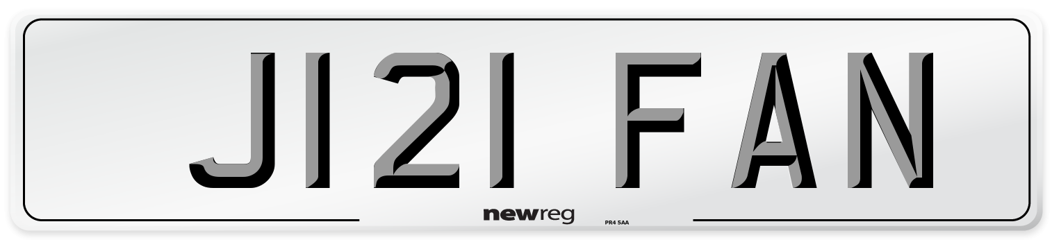 J121 FAN Number Plate from New Reg